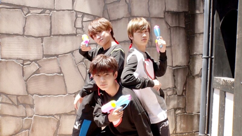 「一撃 ‐ICHIGEKI‐」赤チーム。なにわ男子より大橋和也、長尾謙杜、藤原丈一郎。