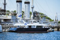 「Red Bull Secret Gig」仕様の船。(c)Keisuke Kato / Red Bull Content Pool