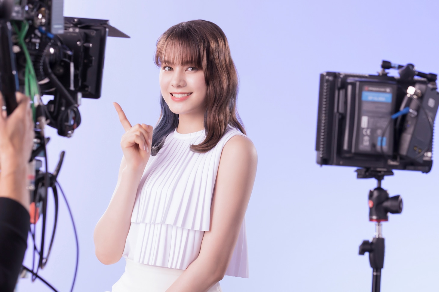 「ALFACE＋」CM撮影時のNINA。