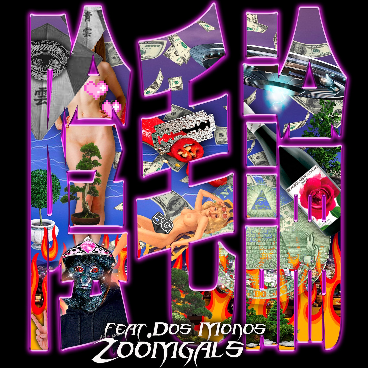 人気画像5位は「『陰毛』テーマにマイクリレー、ZoomgalsとDos Monosの『陰毛論』配信＆リリックビデオ公開」より、Zoomgals「陰毛論 feat. Dos Monos」配信ジャケット。