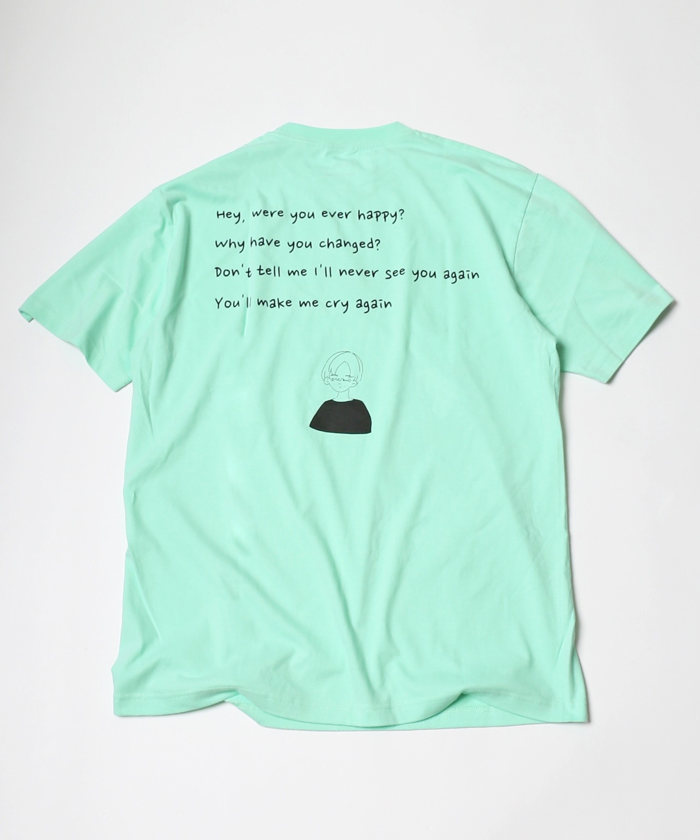 もさを。×JOURNAL STANDARD コラボレーションTシャツ「好きが溢れていたの」グリーン裏