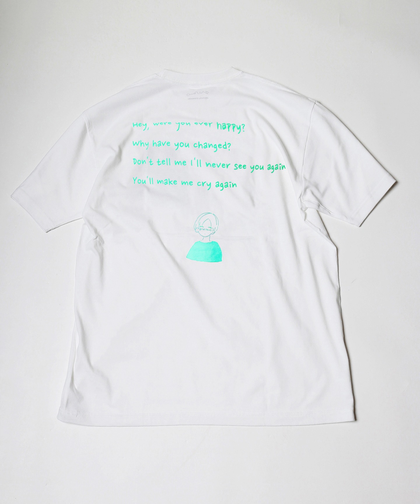 もさを。×JOURNAL STANDARD コラボレーションTシャツ「好きが溢れていたの」ホワイト裏