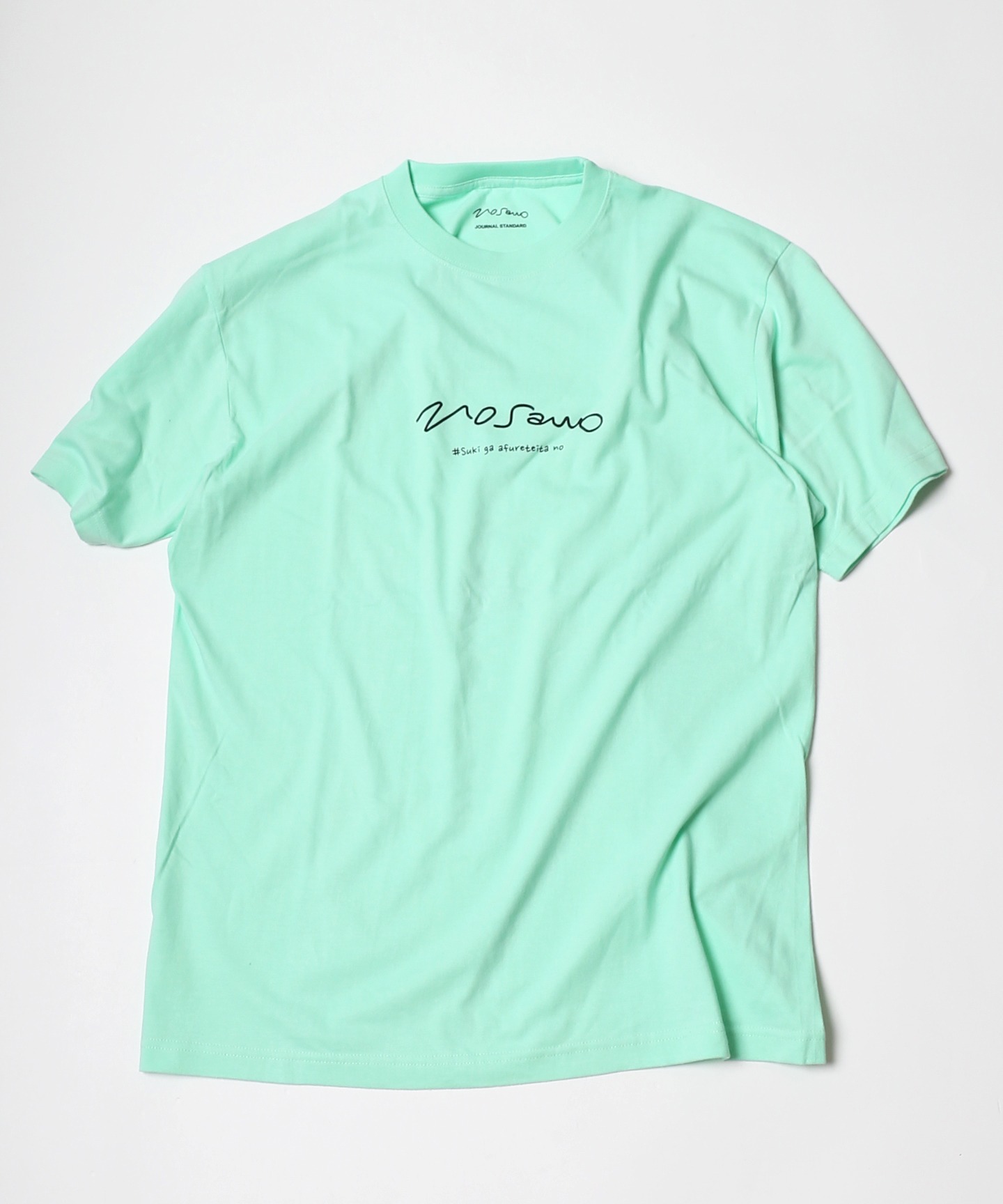 もさを。×JOURNAL STANDARD コラボレーションTシャツ「好きが溢れていたの」グリーン表