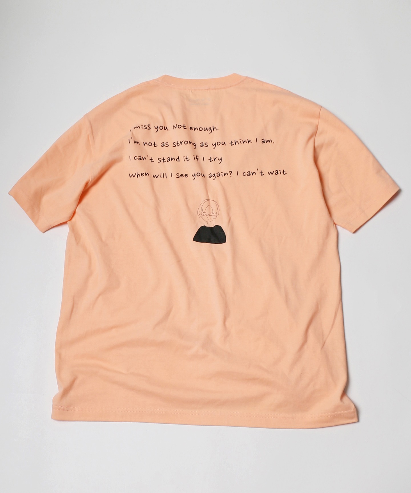 もさを。×JOURNAL STANDARD コラボレーションTシャツ「会いたい」ピンク裏