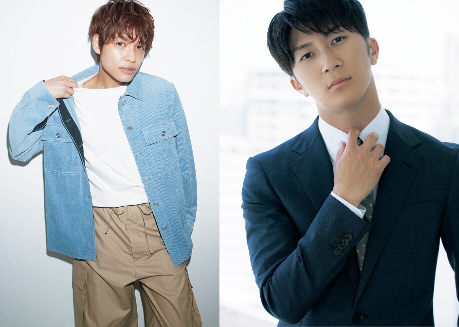 「Oggi」9月号誌面より、中間淳太（左）と濵田崇裕（右）。