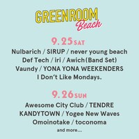 「GREENROOM BEACH」出演者告知画像