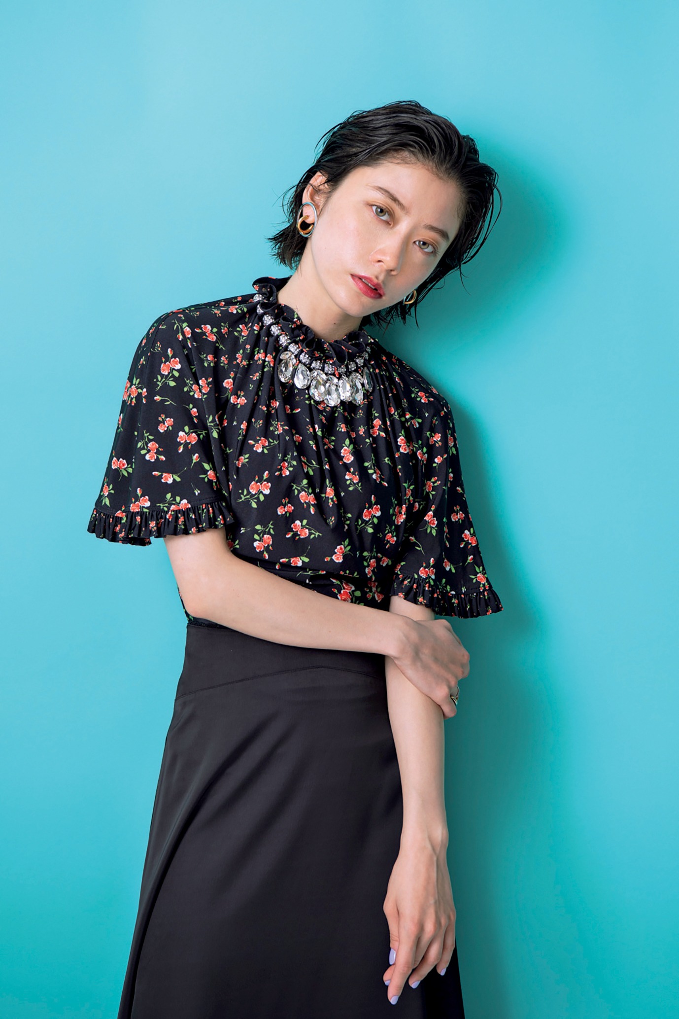 「装苑」2021年9月号「あっと驚くキャラクターメイクの舞台裏 映画『妖怪大戦争 ガーディアンズ』の衣装」より、SUMIRE。（撮影：土屋純［B.P.B.］）