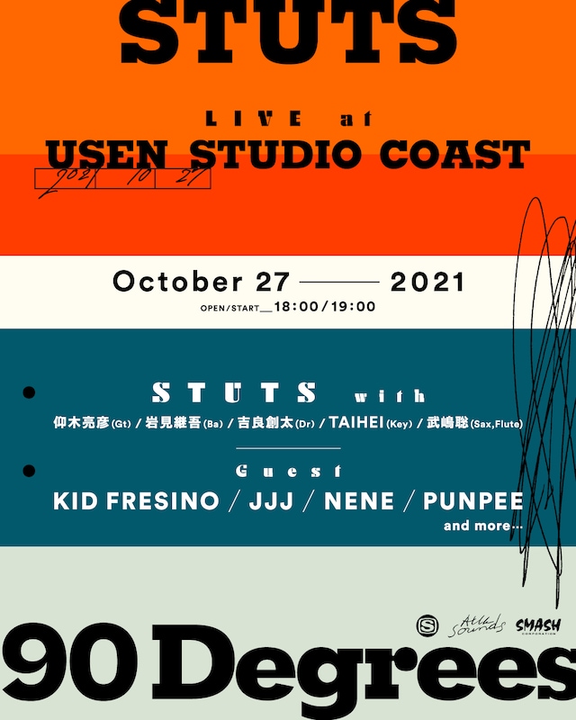 「STUTS “90 Degrees” LIVE at USEN STUDIO COAST」告知画像