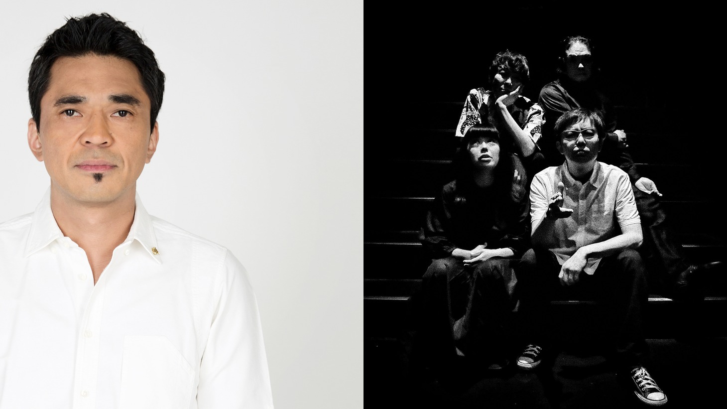 左から石野卓球、ZAZEN BOYS。