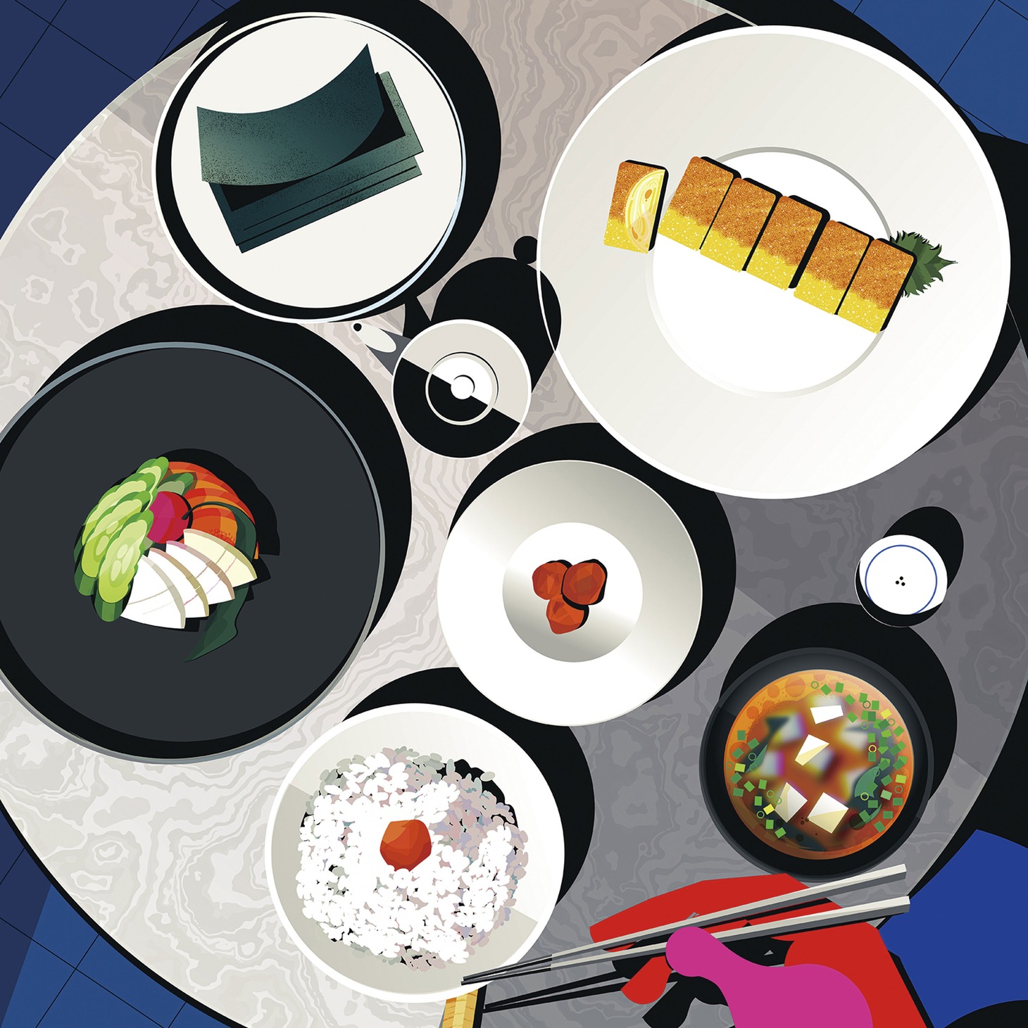 桑田佳祐「ごはん味噌汁海苔お漬物卵焼き feat. 梅干し」LP/重量盤ジャケット