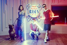 Red Bull「RASEN」第11弾参加ラッパー。左からNENE（ゆるふわギャング）、Lil Soft Tennis、森（どんぐりず）。