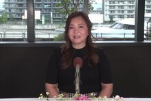 華原朋美のオンライン会見の様子。