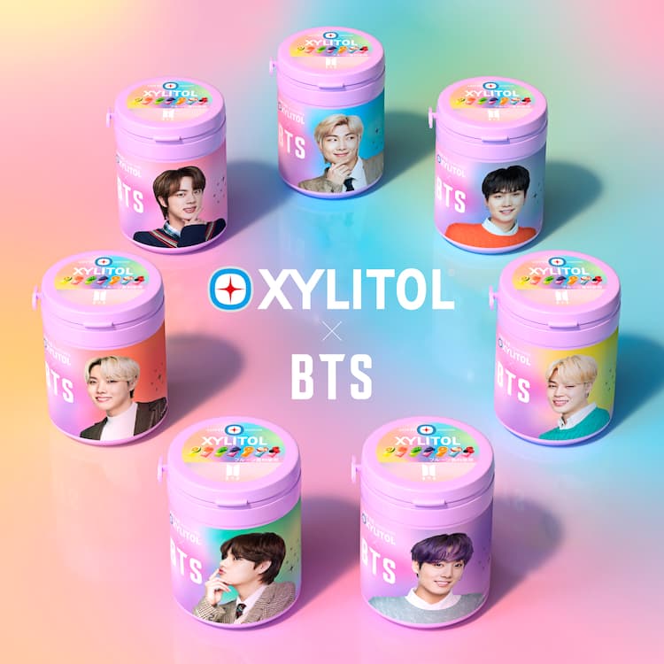 BTS「キシリトールガム」コラボボトル10月発売決定、紫のボトルに7つの 