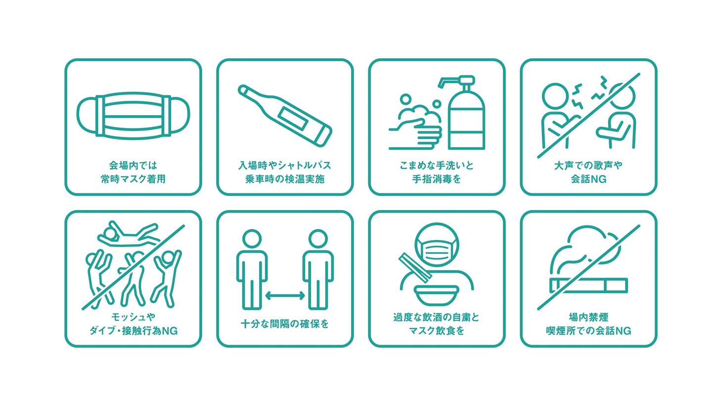「阿蘇ロックフェスティバル 2021」の新型コロナウイルス感染防止対策。