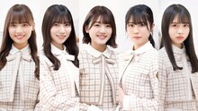 左から濱岸ひより、河田陽菜、佐々木美玲、丹生明里、上村ひなの。(c)日本テレビ