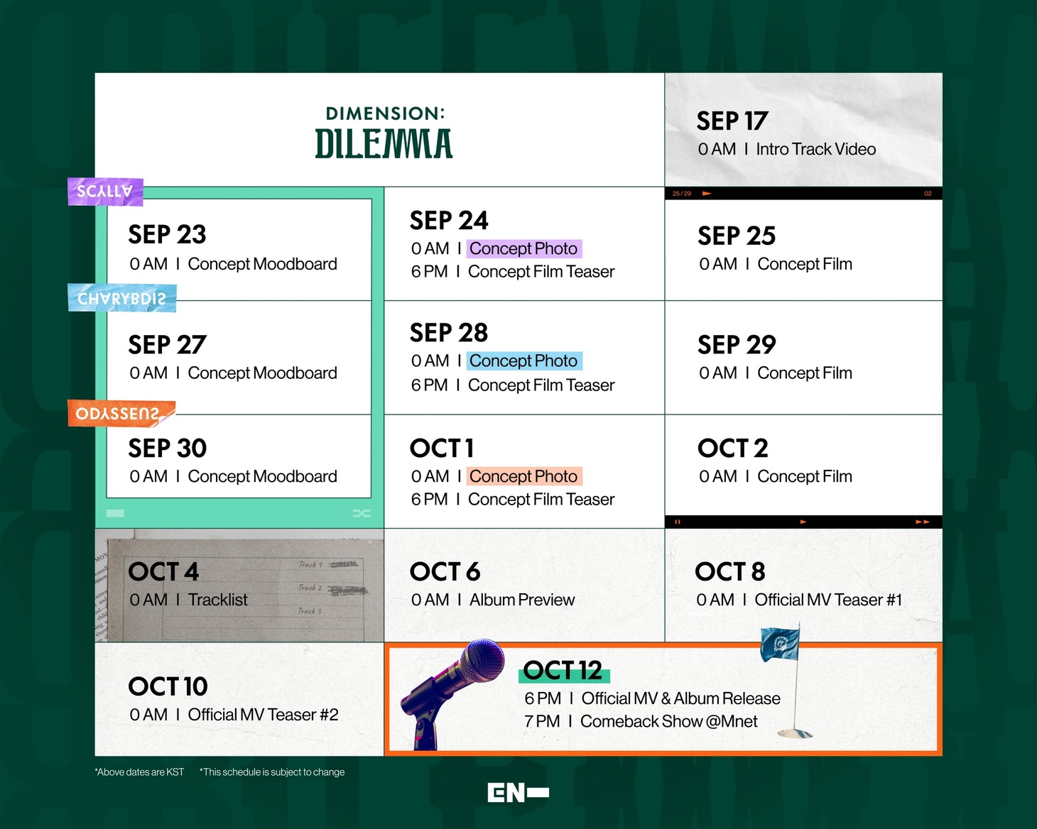 ENHYPEN「DIMENSION : DILEMMA」Promotion Calendar