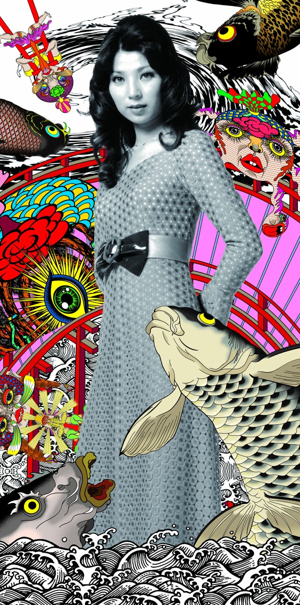 八代亜紀（ART WORKS：田名網敬一　ART DIRECTION & DESIGNED：宇川直宏　DESIGNED：神田宇樹）