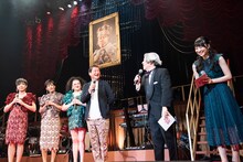 トークする星屑スキャット、南佳孝、矢野博康、山崎エリイ（左から）。