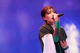 宮川愛李「月がよくみえる」の模様。(撮影:達川範一)
