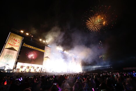 夜空に打ち上がった鮮やかな花火。(c)YOANI