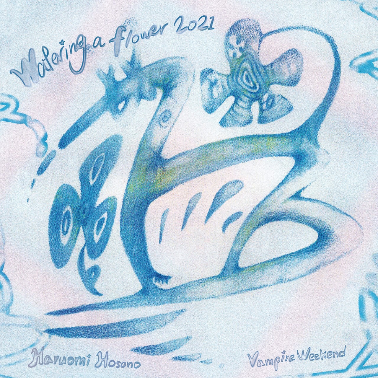 Haruomi Hosono / Vampire Weekend「Watering a flower 2021」アナログ盤ジャケット
