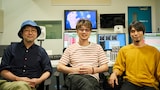 左から千ヶ崎学(B)、北川勝利(G / ROUND TABLE)、奥田健介(G / NONA REEVES)。