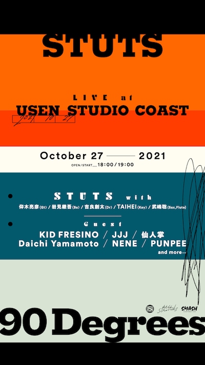 「STUTS "90 Degrees" LIVE at USEN STUDIO COAST」フライヤー