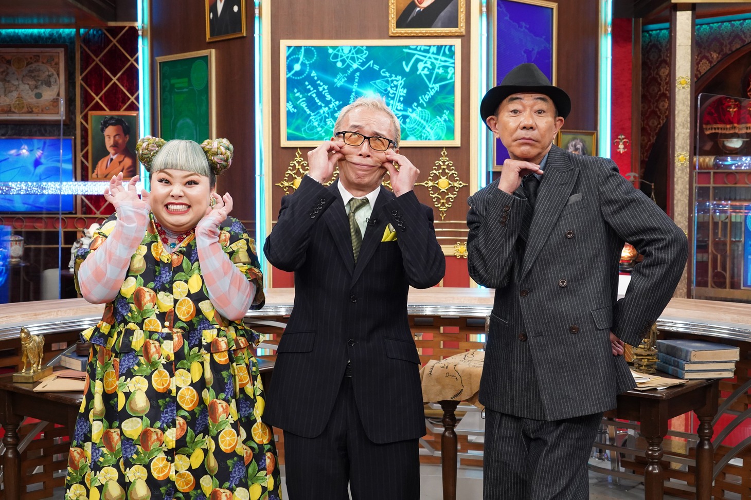 左から渡辺直美、所ジョージ、木梨憲武。 (c)日本テレビ