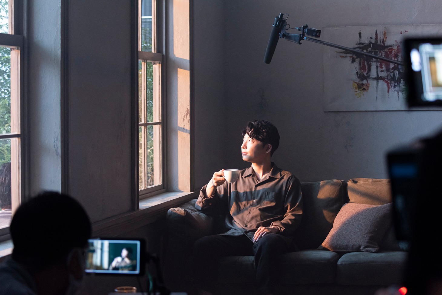 UCCのテレビCM「COFFEE CREATION コンセプト編」のメイキング写真。