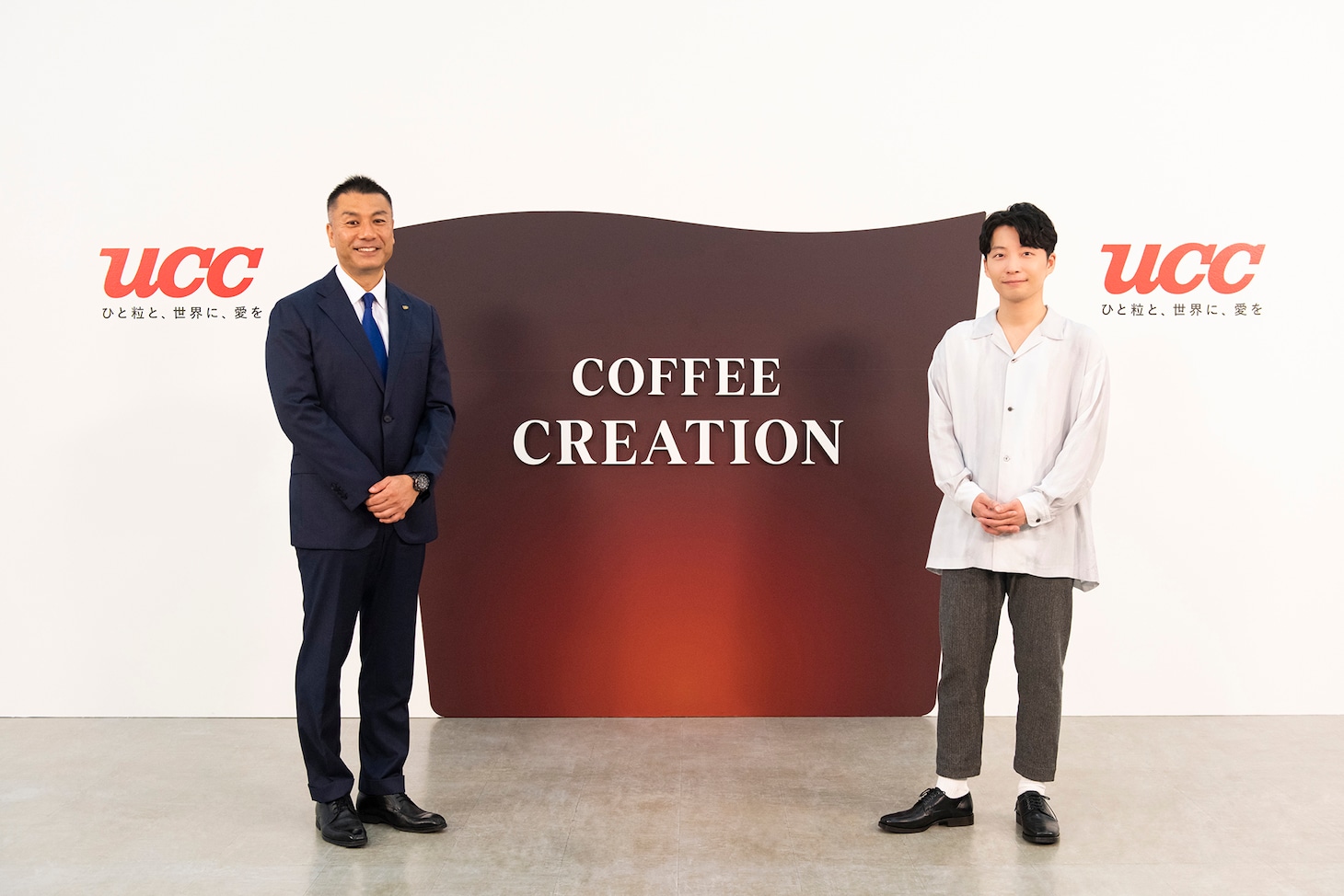 UCC「COFFEE CREATION」アンバサダー発表会の様子。