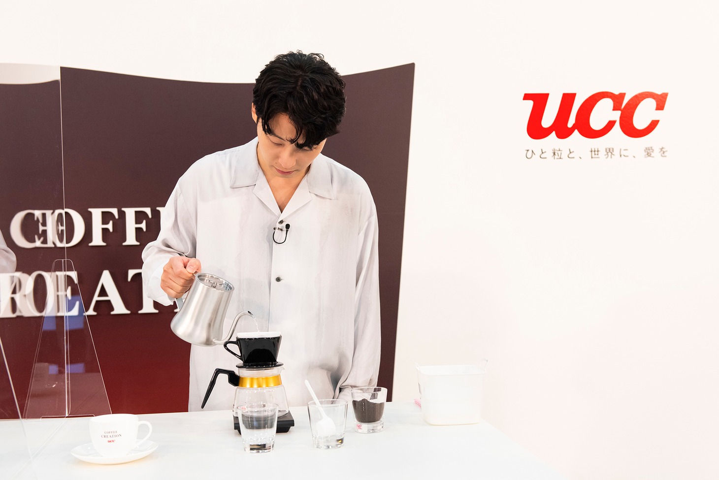 UCC「COFFEE CREATION」アンバサダー発表会の様子。