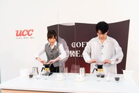 UCC「COFFEE CREATION」アンバサダー発表会の様子。