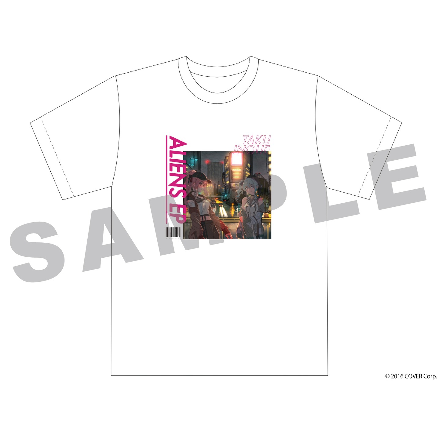 TAKU INOUE「ALIENS EP」初回限定盤に付属するTシャツのサンプル画像。