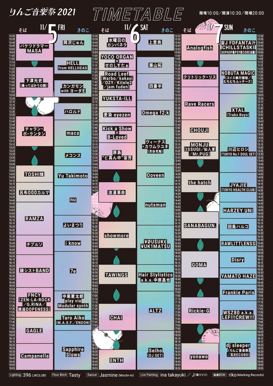 「りんご音楽祭2021」タイムテーブル