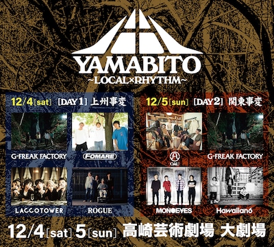 「山人音楽祭2021～LOCAL×RHYTHM～」ラインナップ告知画像