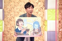 「夏菜子マーライオン事件」を再現したイラスト。