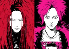 hideと「To-y」上條淳士がコラボ、2つの時代の肖像描いたTシャツ発売