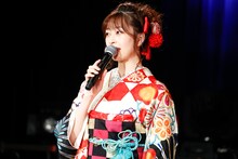 振袖姿の高井千帆。（撮影：笹森健一）