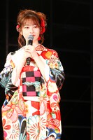 振袖姿の高井千帆。（撮影：笹森健一）