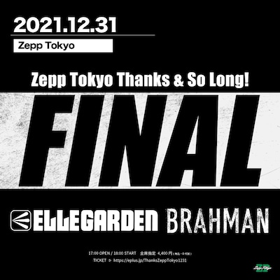 「Zepp Tokyo Thanks & So Long! FINAL」ビジュアル