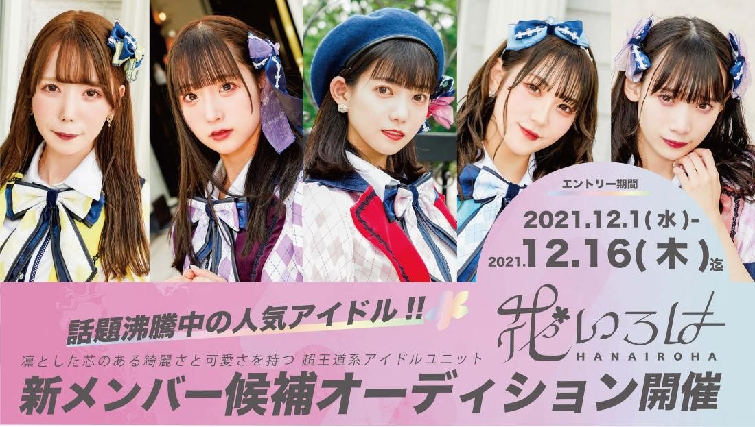 花いろは新メンバーオーディションの告知画像。