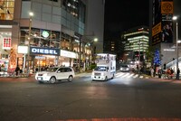 渋谷を走る選挙カー。