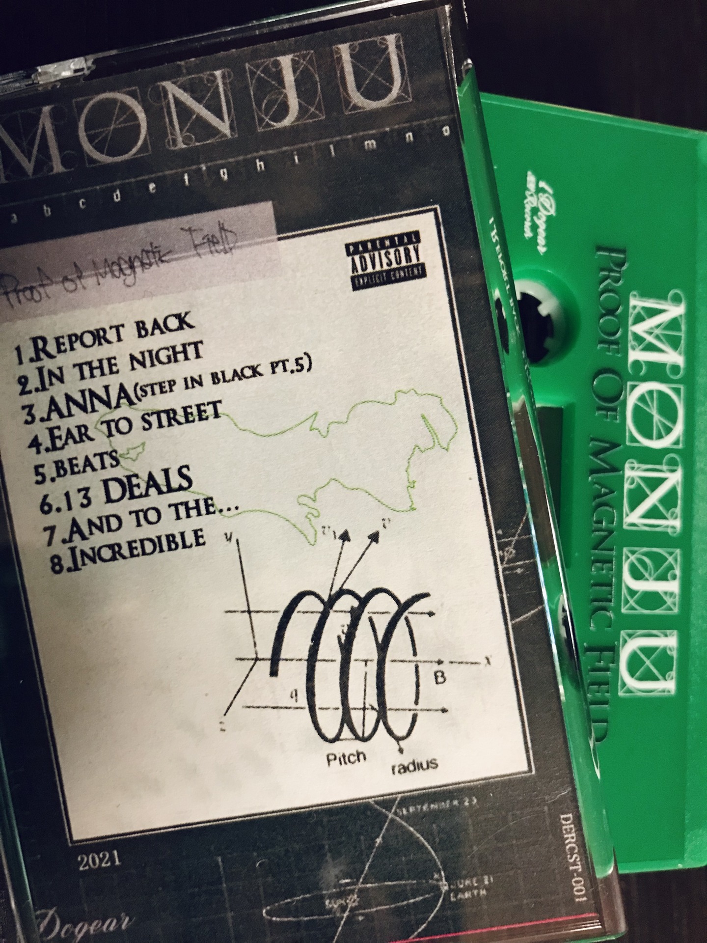 MONJU「Proof Of Magnetic Field」カセットテープイメージ