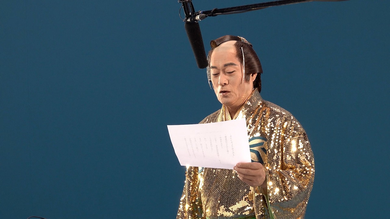 「マツケンアリマ66」ミュージックビデオ撮影中の松平健。