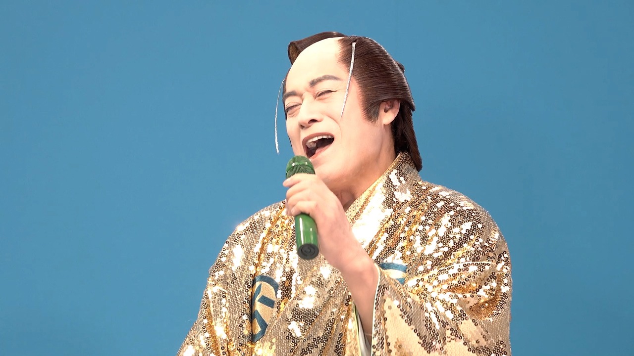 「マツケンアリマ66」ミュージックビデオ撮影中の松平健。