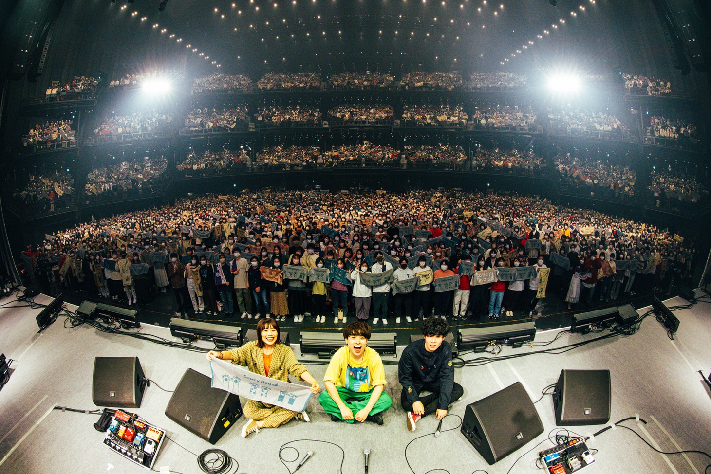 Saucy Dog「Saucy Dog ワンマンライブ 全国ドックラン!!“今度こそ、はじめてのホールツアー！”」東京・東京ガーデンシアター公演の様子。（撮影：白石達也）