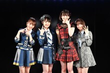 AKB48の新チームキャプテン。左から向井地美音、田口愛佳、浅井七海、倉野尾成美。
