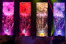 「PRIDE」のテーマ曲に合わせて登場したももいろクローバーZ。（撮影：高田真希子）