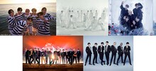 左上からENHYPEN、SEVENTEEN、TOMORROW X TOGETHER、EXILE、三代目J SOUL BROTHERS from EXILE TRIBE。