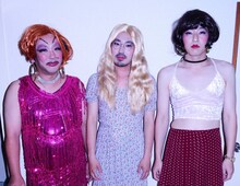 どついたるねん。左から先輩、うーちゃん、ワトソン。